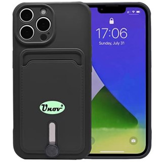 ETUI APPLE IPHONE 12 PRO CASE CZARNY SILIKONOWY +MIEJSCE NA KARTĘ DOWÓD