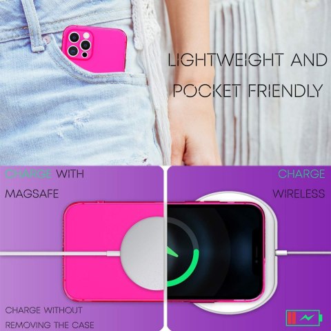 ETUI DO APPLE IPHONE 12 PRO MAX CASE SILIKONOWY PRZEZROCZYSTY RÓŻOWY NEON