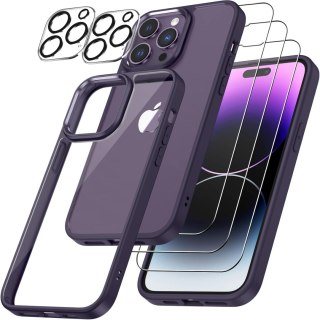 ETUI FIOLETOWE APPLE IPHONE 14 PRO +3x SZKŁO HARTOWANE +2x SZKŁO NA APARAT