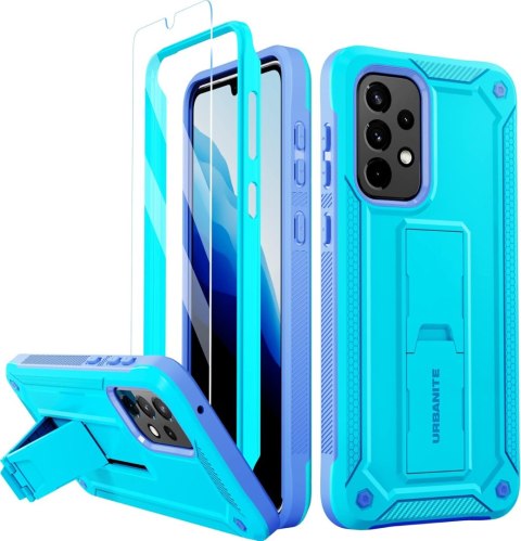 ETUI PANCERNE SAMSUNG GALAXY A33 5G NIEBIESKIE Z PODSTAWKĄ +SZKŁO NA EKRAN