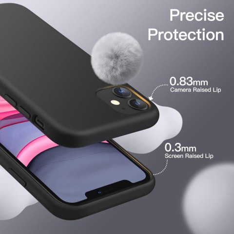 ETUI POKROWIEC DO APPLE IPHONE 11 CASE SILIKONOWE CZARNE PLECKI A2111