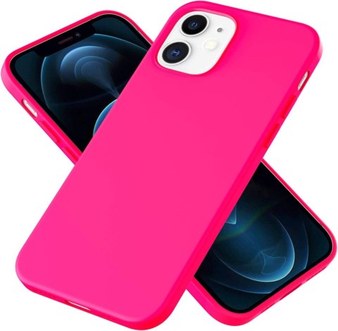 ETUI POKROWIEC DO APPLE IPHONE 12/12 PRO RÓŻOWE NEONOWE SOLIDNE PLECKI