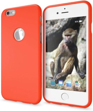 ETUI POKROWIEC DO APPLE IPHONE 6/6S POMARAŃCZOWE NEONOWE SILIKONOWE PLECKI