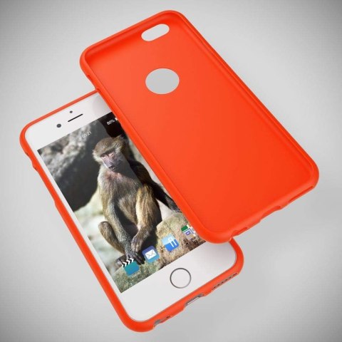 ETUI POKROWIEC DO APPLE IPHONE 6/6S POMARAŃCZOWE NEONOWE SILIKONOWE PLECKI