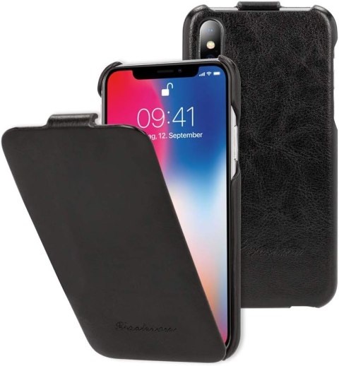 ETUI POKROWIEC DO APPLE IPHONE XS/IPHONE X CASE Z KLAPKĄ ZAMYKANY CZARNY