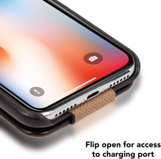 ETUI POKROWIEC DO APPLE IPHONE XS/IPHONE X CASE Z KLAPKĄ ZAMYKANY CZARNY