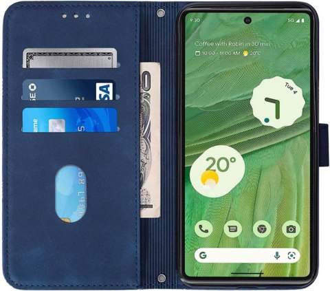 ETUI POKROWIEC DO GOOGLE PIXEL 7 PRO GRANATOWY ZAMYKANY CASE Z KLAPKĄ