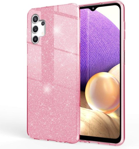 ETUI SAMSUNG GALAXY A32 5G CASE RÓŻOWY WZMACNIANY PLECKI BROKATOWE MOCNE