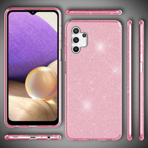 ETUI SAMSUNG GALAXY A32 5G CASE RÓŻOWY WZMACNIANY PLECKI BROKATOWE MOCNE