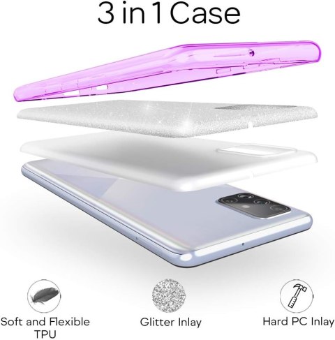 ETUI SAMSUNG GALAXY A51 6.5" CASE SILIKONOWY RÓŻOWE PLECKI BROKAT POŁYSK