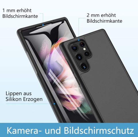 ETUI SAMSUNG GALAXY S22 ULTRA CASE CZARNY PLASTIKOWY WYTRZYMAŁY SM-S908