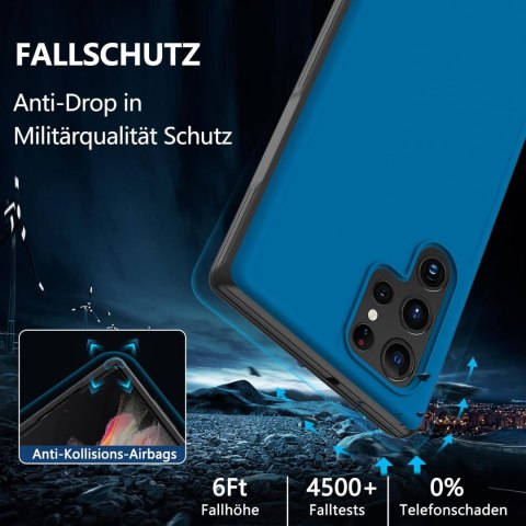 ETUI SAMSUNG GALAXY S22 ULTRA CASE NIEBIESKI PLASTIKOWY WYTRZYMAŁY SM-S908