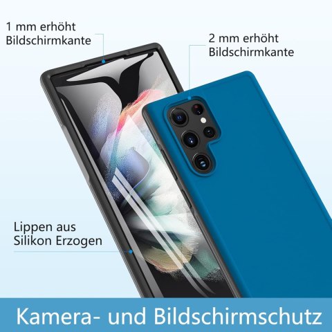 ETUI SAMSUNG GALAXY S22 ULTRA CASE NIEBIESKI PLASTIKOWY WYTRZYMAŁY SM-S908