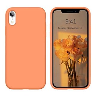 ETUI SILIKONOWE APPLE IPHONE XR CASE POMARAŃCZOWY Z MIKROFIBRĄ W ŚRODKU