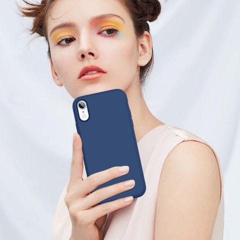 ETUI SILIKONOWE APPLE IPHONE XR CASE POMARAŃCZOWY Z MIKROFIBRĄ W ŚRODKU