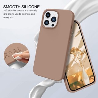 ETUI SILIKONOWE BRĄZOWE APPLE IPHONE 14 PRO MAX +2x SZKŁO HARTOWANE