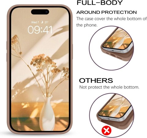 ETUI SILIKONOWE BRĄZOWE APPLE IPHONE 14 PRO MAX +2x SZKŁO HARTOWANE