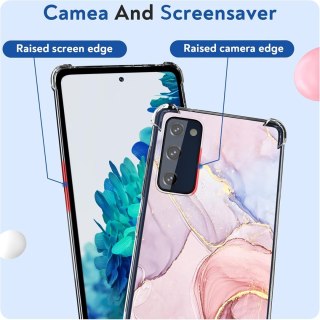 ETUI SILIKONOWE SAMSUNG GALAXY S20 FE 6.50" CASE RÓŻOWY ZŁOTY MARMUREK