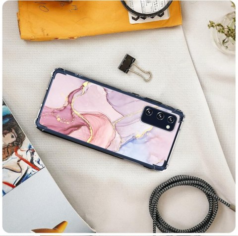 ETUI SILIKONOWE SAMSUNG GALAXY S20 FE 6.50" CASE RÓŻOWY ZŁOTY MARMUREK