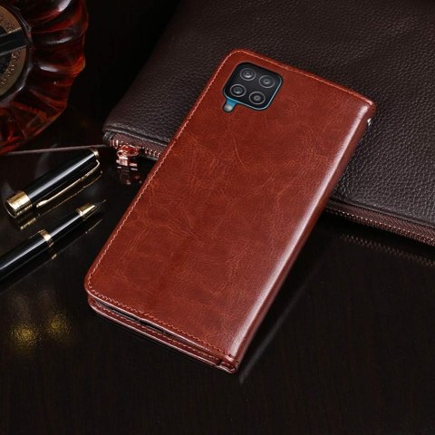 ETUI Z KLAPKĄ SAMSUNG GALAXY A12 6.50" CASE CZARNY Z EKOSKÓRY SM-A125