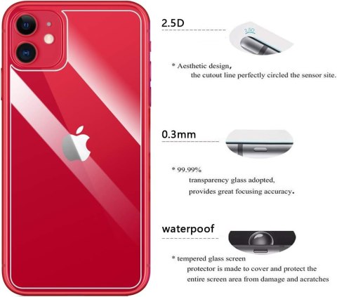 SZKŁO HARTOWANE NA PLECKI DO APPLE IPHONE 11 SOLIDNA OSŁONA TELEFONU A2111