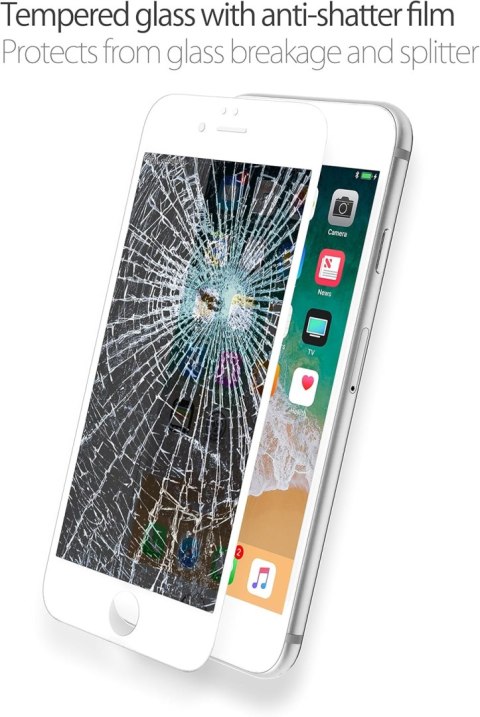 SZKŁO HARTOWANE PRYWATYZUJĄCE DO APPLE IPHONE 6 PLUS / 6S PLUS +BIAŁA RAMKA