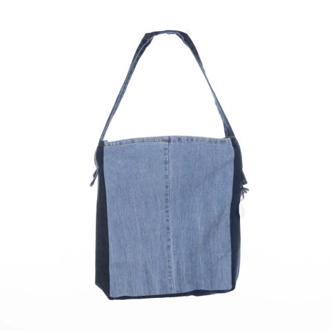 TORBA NA RAMIĘ JEANS RECYKLING HANDMADE 46x43cm