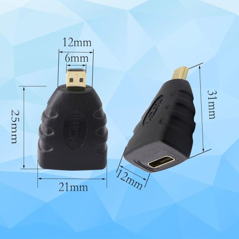 ADAPTER KONWERTER PRZEJŚCIÓWKA HDMI NA MICRO HDMI 2szt