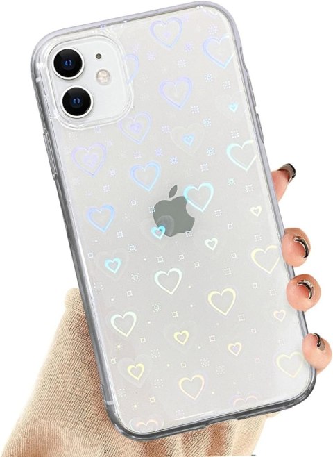 ETUI APPLE IPHONE 11 CASE SILIKONOWY BEZBARWNY HOLO SERDUSZKA