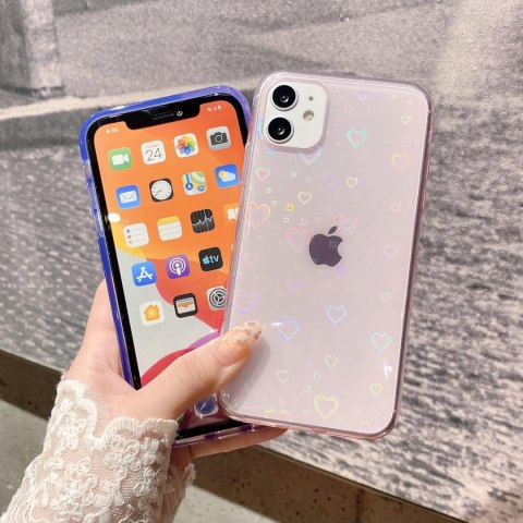 ETUI APPLE IPHONE 11 CASE SILIKONOWY FIOLETOWY HOLO SERDUSZKA A2111