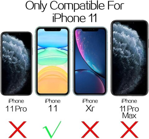 ETUI APPLE IPHONE 11 FIOLETOWA RAMKA PRZEZROCZYSTE PLECKI W HOLO SERDUSZKA