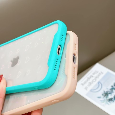 ETUI APPLE IPHONE 11 FIOLETOWA RAMKA PRZEZROCZYSTE PLECKI W HOLO SERDUSZKA