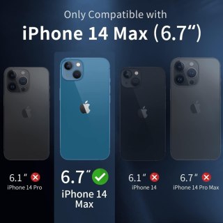 ETUI APPLE IPHONE 14 MAX 6.7' SOLIDNE BEZBARWNE PLECKI +3x SZKŁO HARTOWANE