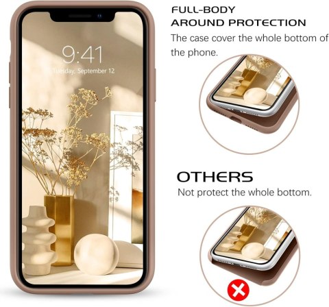 ETUI APPLE IPHONE XR 6.06 CASE SILIKONOWE SOLIDNE BRĄZOWE PLECKI Z SERCEM