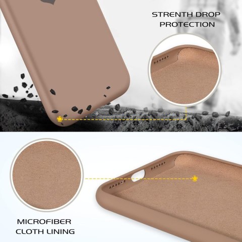 ETUI APPLE IPHONE XR 6.06 CASE SILIKONOWE SOLIDNE BRĄZOWE PLECKI Z SERCEM