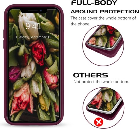 ETUI APPLE IPHONE XR CASE SILIKONOWY FIOLETOWY Z MIKROFIBRĄ LEKKI CIENKI