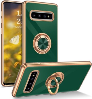 ETUI CASE NA SAMSUNG GALAXY S10 SOLIDNE SILIKONOWE ZIELONE ZŁOTE PLECKI