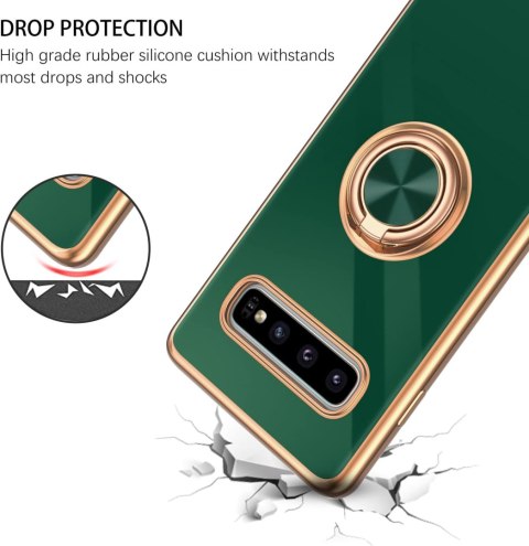 ETUI CASE NA SAMSUNG GALAXY S10 SOLIDNE SILIKONOWE ZIELONE ZŁOTE PLECKI