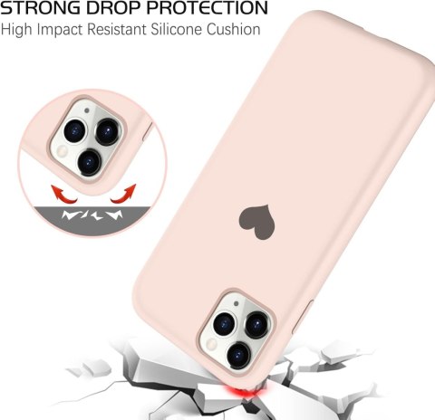 ETUI DO APPLE IPHONE 11 PRO MAX CASE RÓŻOWY SILIKONOWY Z SERCEM A2161