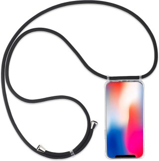 ETUI DO APPLE IPHONE X/XS POKROWIEC CASE TWARDE PRZEZROCZYSTE PLECKI +SMYCZ