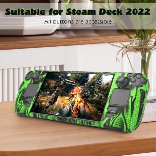 ETUI FUTERAŁ NA VALVE STEAM DECK 2021 SILIKONOWY ZIELONY CZARNY CASE