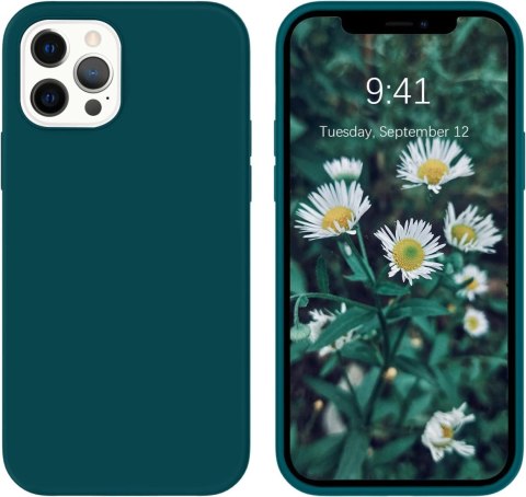 ETUI POKROWIEC APPLE IPHONE 12 PRO MAX CASE CIEMNOZIELONE SILIKONOWE PLECKI