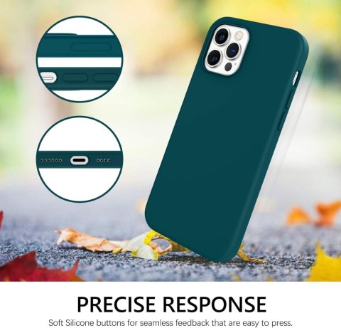 ETUI POKROWIEC APPLE IPHONE 12 PRO MAX CASE CIEMNOZIELONE SILIKONOWE PLECKI