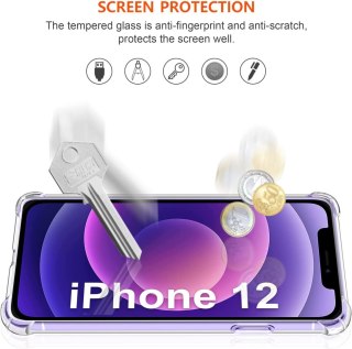 ETUI POKROWIEC APPLE IPHONE 12/12 PRO BEZBARWNE PLECKI +2x SZKŁO HARTOWANE