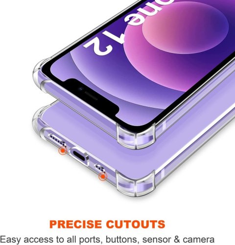 ETUI POKROWIEC APPLE IPHONE 12/12 PRO BEZBARWNE PLECKI +2x SZKŁO HARTOWANE