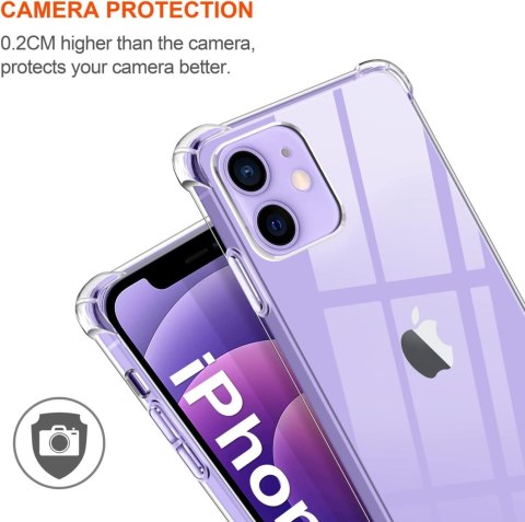 ETUI POKROWIEC APPLE IPHONE 12/12 PRO BEZBARWNE PLECKI +2x SZKŁO HARTOWANE