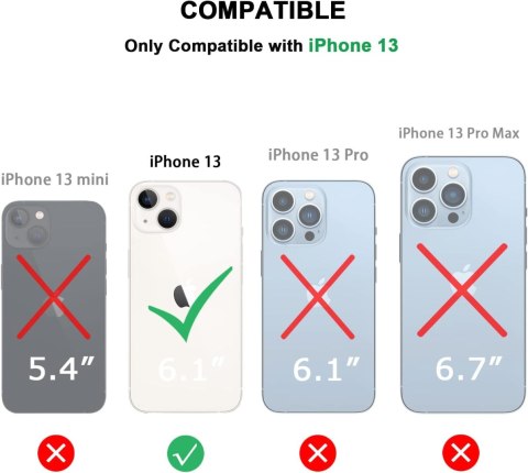 ETUI POKROWIEC APPLE IPHONE 13 CASE CZARNE ZAMYKANE Z KLAPKĄ ECOSKÓRA A2482