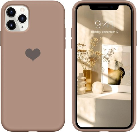 ETUI POKROWIEC DO APPLE IPHONE 11 PRO MAX CASE BRĄZOWE SILIKONOWE PLECKI