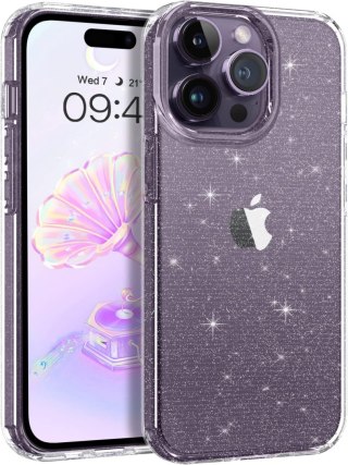 ETUI POKROWIEC DO APPLE IPHONE 14 PRO MAX BEZBARWNE BŁYSZCZĄCE PLECKI