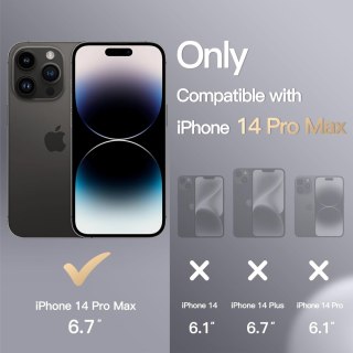 ETUI POKROWIEC DO APPLE IPHONE 14 PRO MAX CZARNE MATOWE PLECKI